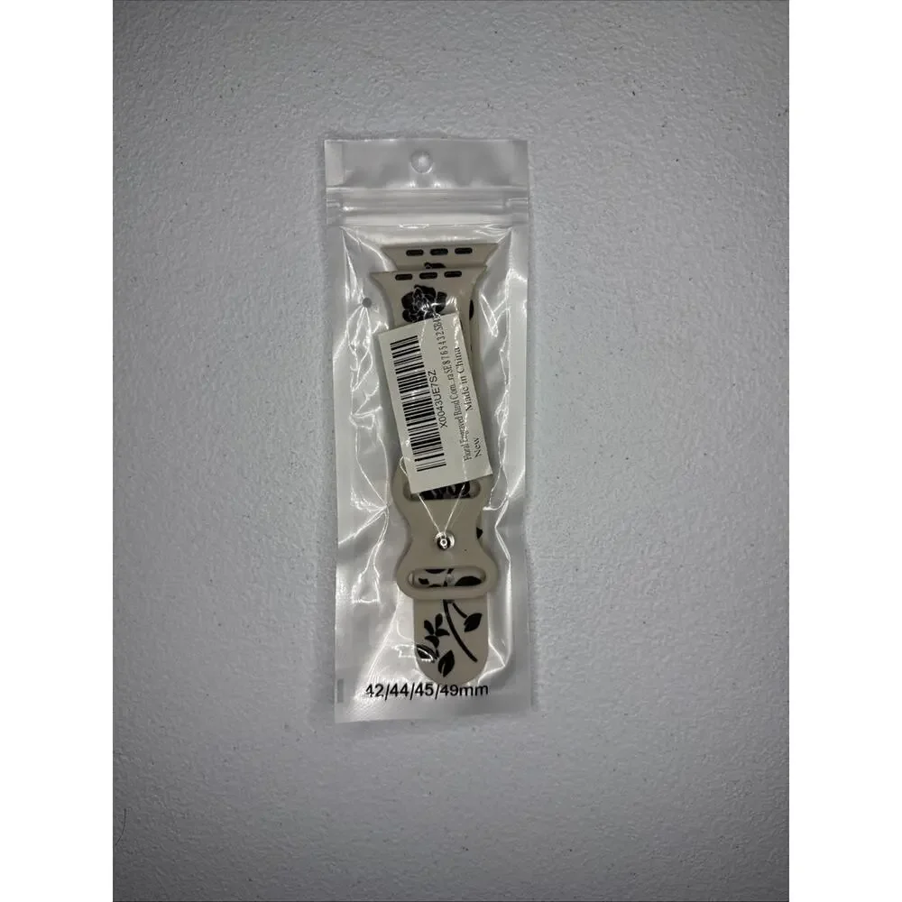 Floral Engraved Band Compatible with Apple Watch 42/44/45/49mm